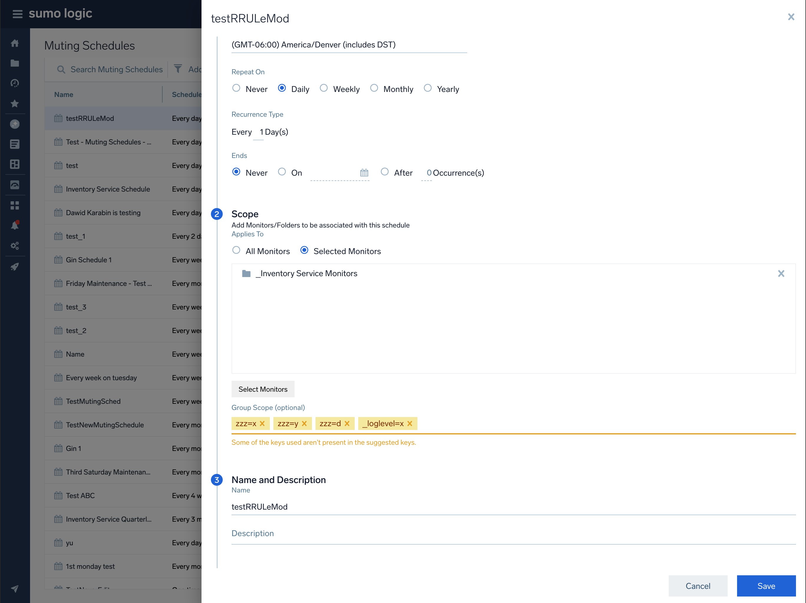 Muting configuration alternate view
